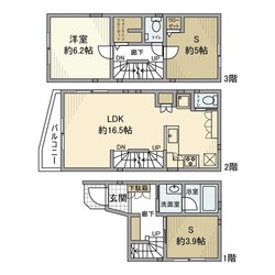 仲池上戸建の物件間取画像